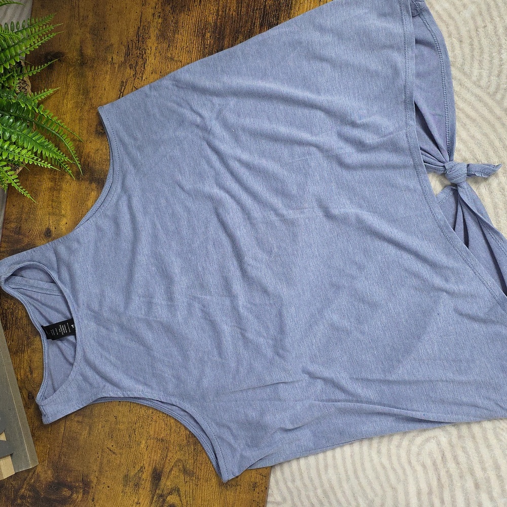 Yogalicious Lavender Heather Open Back Tie Tank - Picture 4 of 10